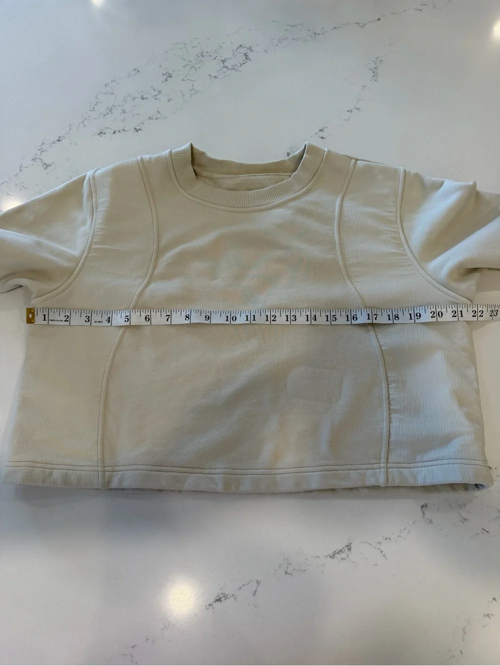 Lululemon Cotton French Terry + Swift Tee Crop in Natural Ivory